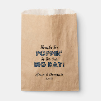 Thanks for Poppin In For Our Big Day Navy Blue Favour Bags