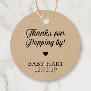 Thanks for Popping By Baby Shower Favour Favour Ta Favour Tags