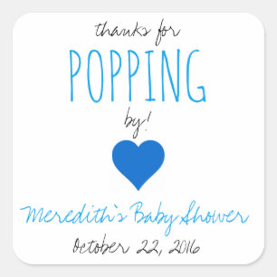 Thanks for Popping By!  Baby Shower Favour Sticker