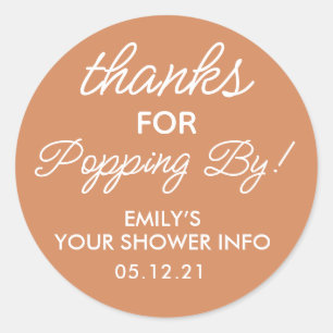 Thanks for Popping By Baby Shower Favour Stickers