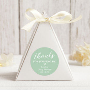 Thanks for Popping By Baby Shower Popcorn Classic Round Sticker