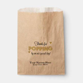 Thanks for Popping by, Gold Favours, Wedding Favou Favour Bags