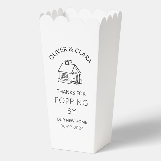 Thanks for Popping By Housewarming Party Popcorn Favour Box (Front)