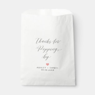 Thanks for Popping By Modern Wedding Treat Sacks, Favour Bags