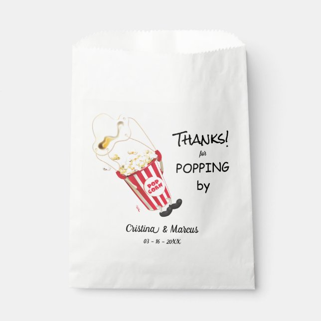 Thanks for Popping By Popcorn Event Favour Bags (Front)
