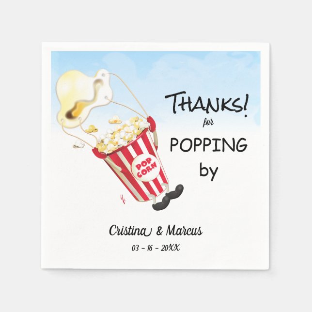 Thanks for Popping By Popcorn Event Napkin (Front)