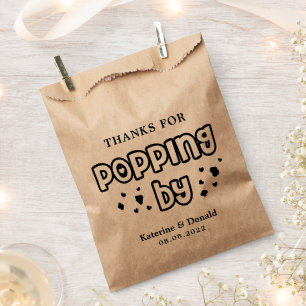 Thanks for Popping By Popcorn Wedding  Favour Bags