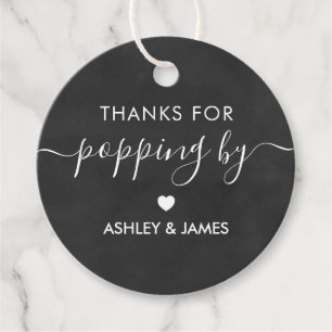 Thanks for Popping By Tag, Wedding Tag, Chalkboard Favour Tags