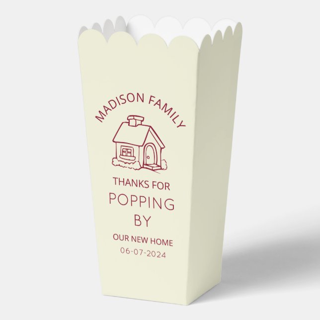 Thanks for Popping Fall Housewarming Party Popcorn Favour Box (Front)