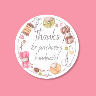 Thanks for Purchasing Handmade  Classic Round Sticker