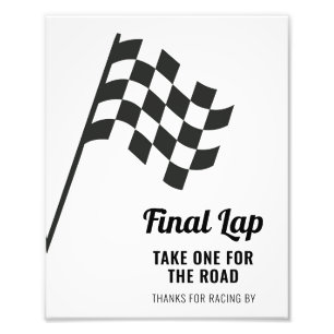 Thanks for Racing By Race Car Party Sign