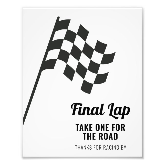 Thanks for Racing By Race Car Party Sign (Front)