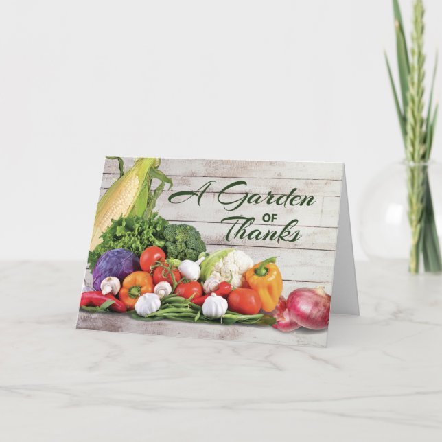 Thanks for Sharing Garden Vegetables and Produce  Card (Front)