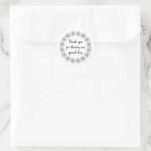 Thanks for sharing our special day floral border classic round sticker
