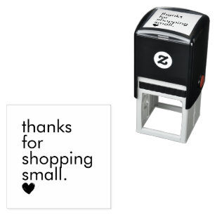 Thanks for Shopping Small Black Heart Self-inking Stamp