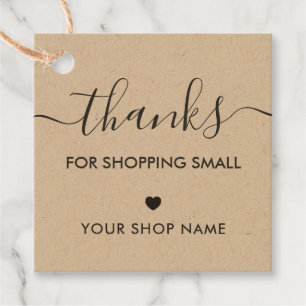 Thanks for Shopping Small Label Tags, Kraft