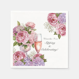 Thanks for Sipping & Celebrating floral Napkin