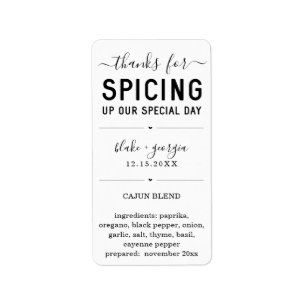 Thanks for Spicing Up Our Special Day Spice Blend Label
