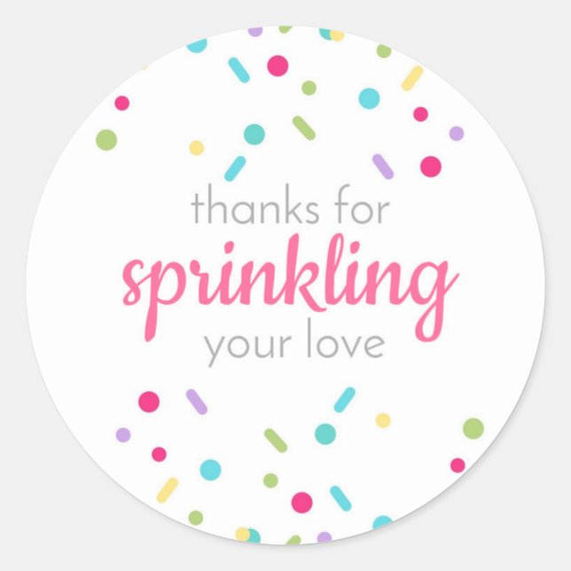 Thanks for Sprinkling Your Love Stickers in Pink (Front)