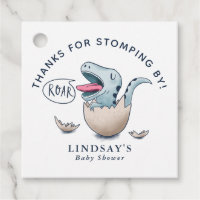 Thanks for Stomping By Blue Dinosaur Baby Shower