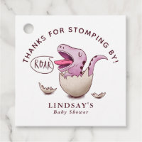 Thanks for Stomping By Pink Dinosaur Baby Shower