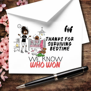 Thanks For Surviving Bedtime Thank You Card