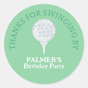 Thanks For Swinging By Golf Party Thank You Classic Round Sticker