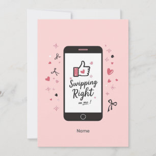 Thanks for Swiping Right Valentine’s Design Holiday Card