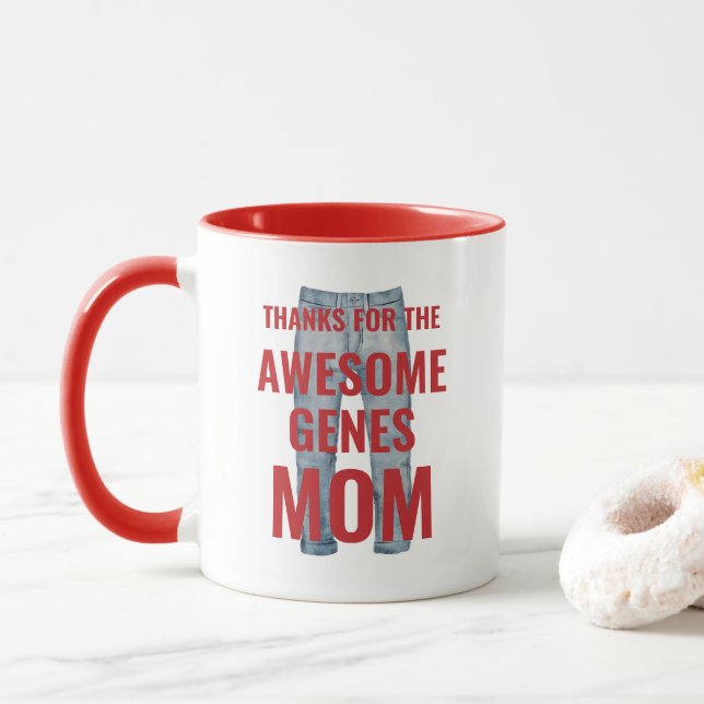 Thanks for the Awesome Genes Mum Mother's Day Mug (With Donut)