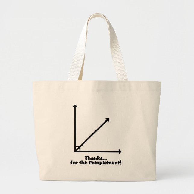 thanks for the complement large tote bag (Front)