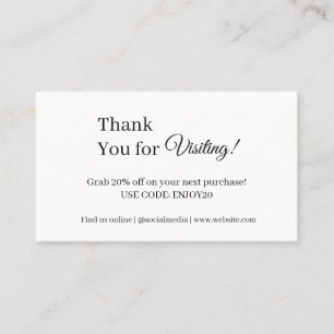Thanks for the Love Peach Modern Business Logo Discount Card