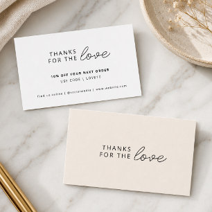 Thanks for the Love   Peach Modern Businesss Order Discount Card