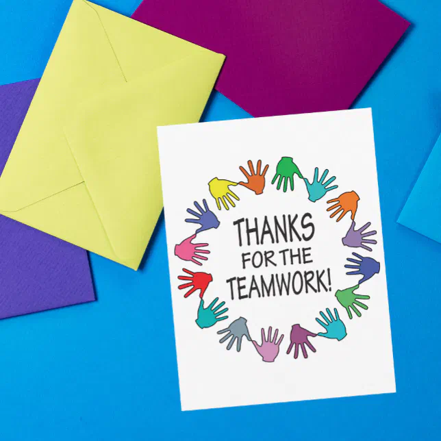 Thanks for the Teamwork appreciation card | Zazzle