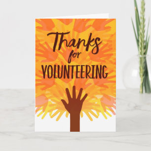 Thanks for Volunteering, Volunteer Hands Thank You Card