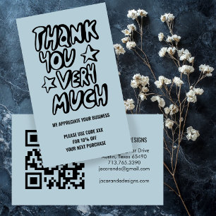 Thanks for Your Order DISCOUNT CODE QR Code Business Card