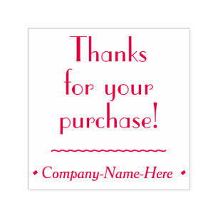 "Thanks for your purchase!" and Business Name Self-inking Stamp