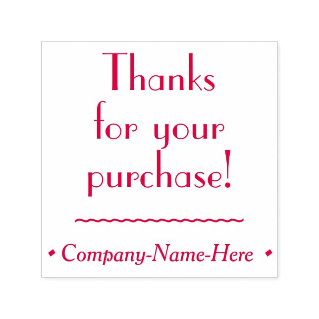 "Thanks for your purchase!" and Business Name Self-inking Stamp (Design)