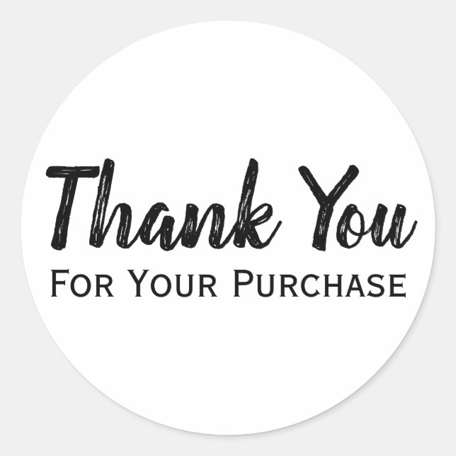 Thanks For Your Purchase Minimalist Company Classic Round Sticker (Front)