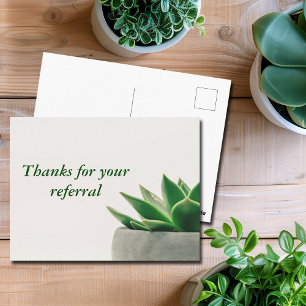 Thanks for Your Referral Modern Plant Business Postcard