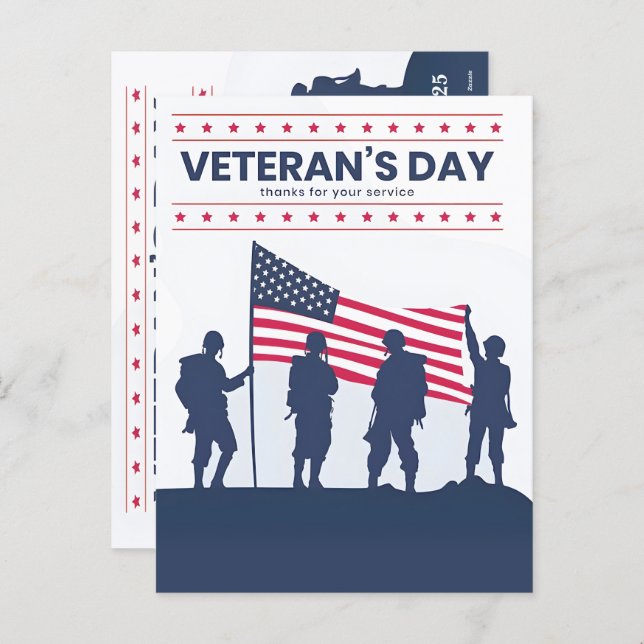 Thanks for your services, Veterans Day! 2025 Holiday Postcard (Front/Back)