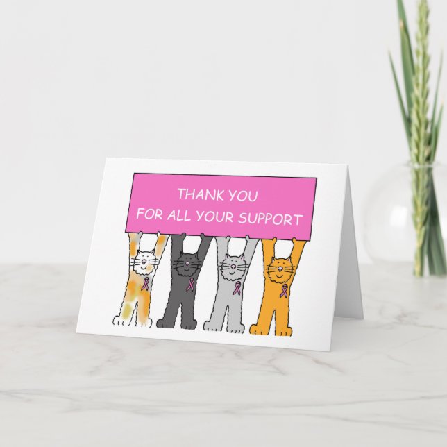 Thanks for Your Support Breast Cancer Thank You Card (Front)
