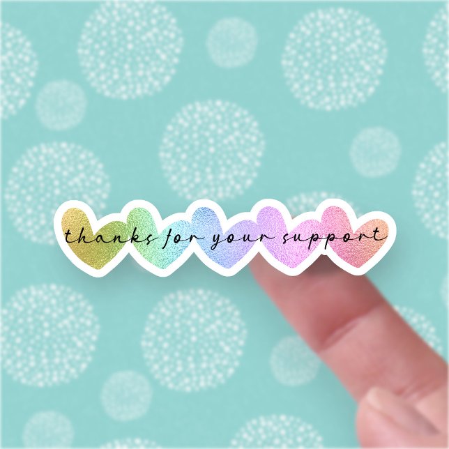 Thanks for Your Support Rainbow Glitter Hearts (Creator Uploaded)