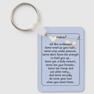 Thanks Friend are like Underwear Fun Quote Key Ring
