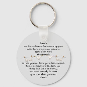 Thanks Friend are like Underwear Fun Quote Key Ring