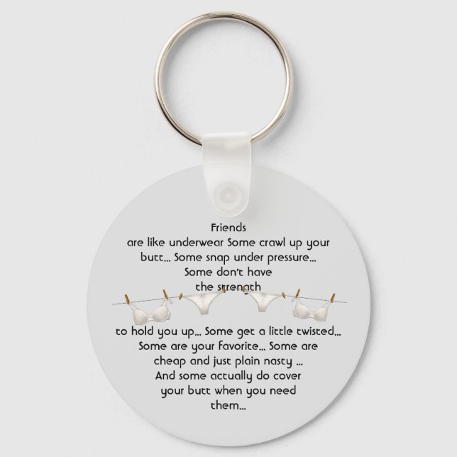 Thanks Friend are like Underwear Fun Quote Key Ring (Front)