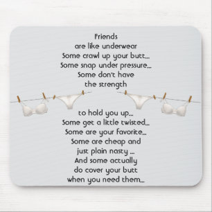 Thanks Friend are like Underwear Fun Quote Mouse Mat