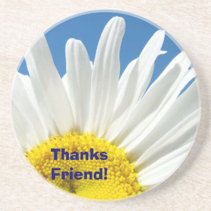 Thanks Friend! sandstone coasters Daisy Flower