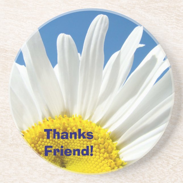 Thanks Friend! sandstone coasters Daisy Flower (Front)