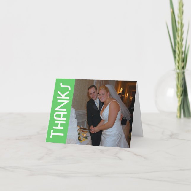 Thanks Funky Thank You Notecard (Lime Green) (Front)