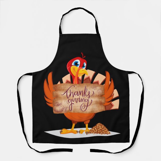 Thanks Givin, Thanksgiving Turkey Apron (Front)